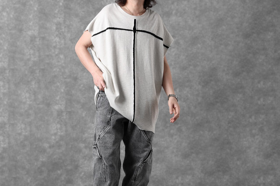 画像をギャラリービューアに読み込む, thom/krom SLEEVELESS T SHIRT / FLAME DOUBLE-FACE JERSEY (DUNE)