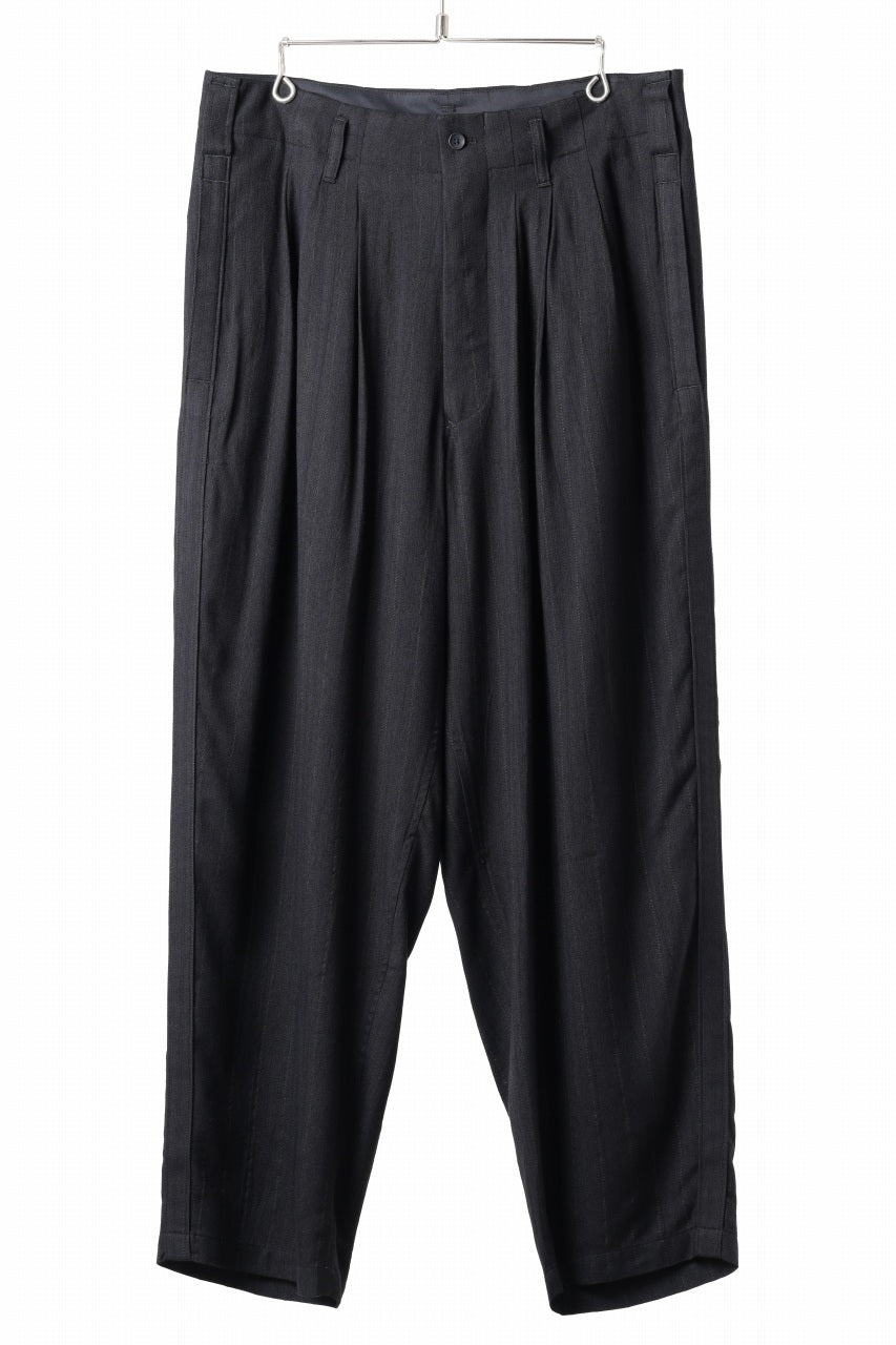 画像をギャラリービューアに読み込む, Y's for men SIDE TAPE SUIT PANTS / RAYON HEATHER STRIPE #A (BLACK)