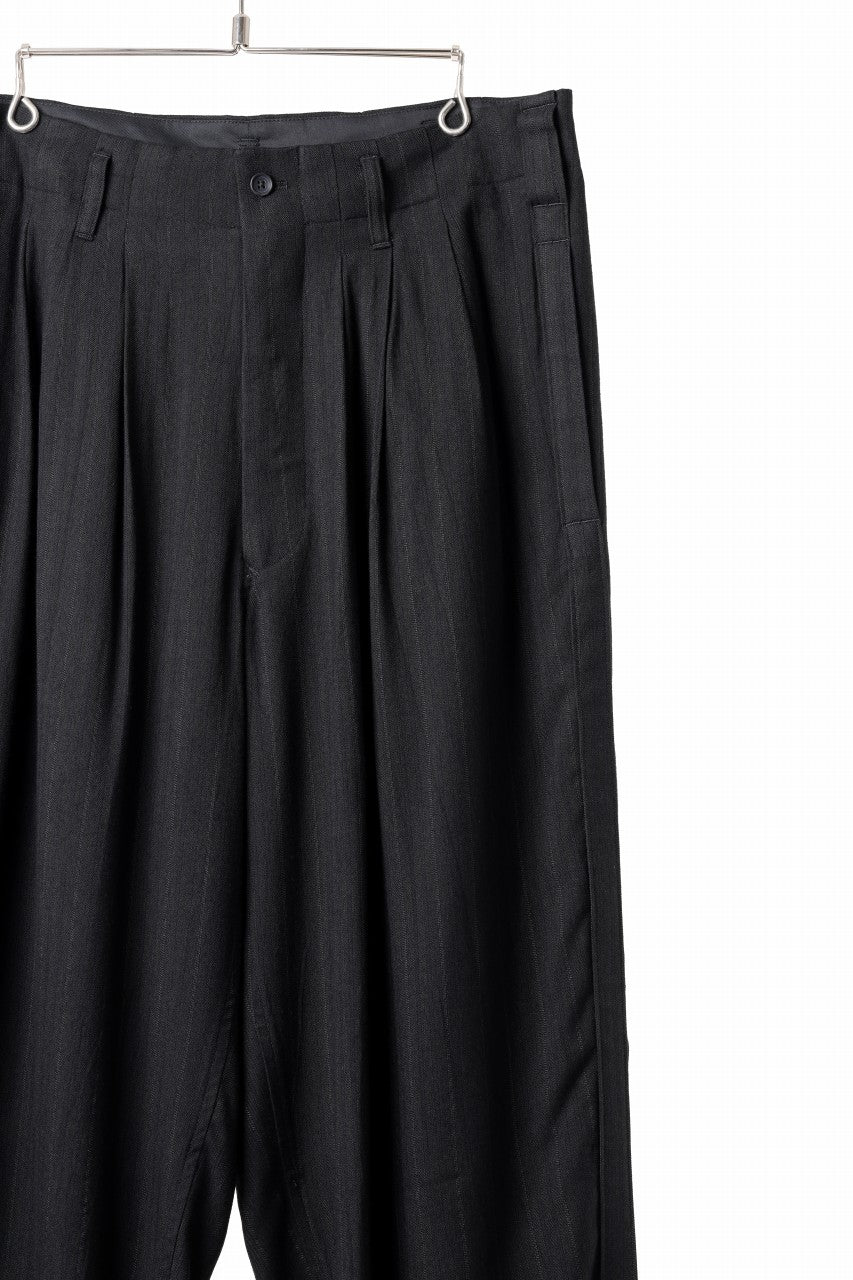 画像をギャラリービューアに読み込む, Y's for men SIDE TAPE SUIT PANTS / RAYON HEATHER STRIPE #A (BLACK)