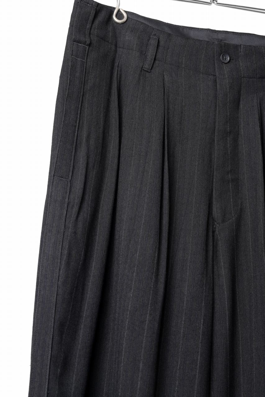 画像をギャラリービューアに読み込む, Y's for men SIDE TAPE SUIT PANTS / RAYON HEATHER STRIPE #A (BLACK)