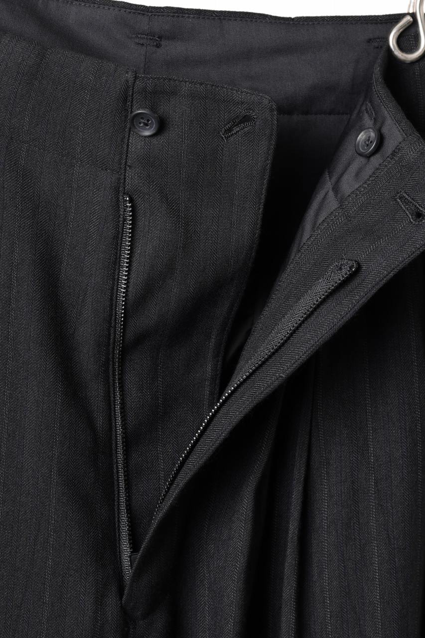 画像をギャラリービューアに読み込む, Y's for men SIDE TAPE SUIT PANTS / RAYON HEATHER STRIPE #A (BLACK)