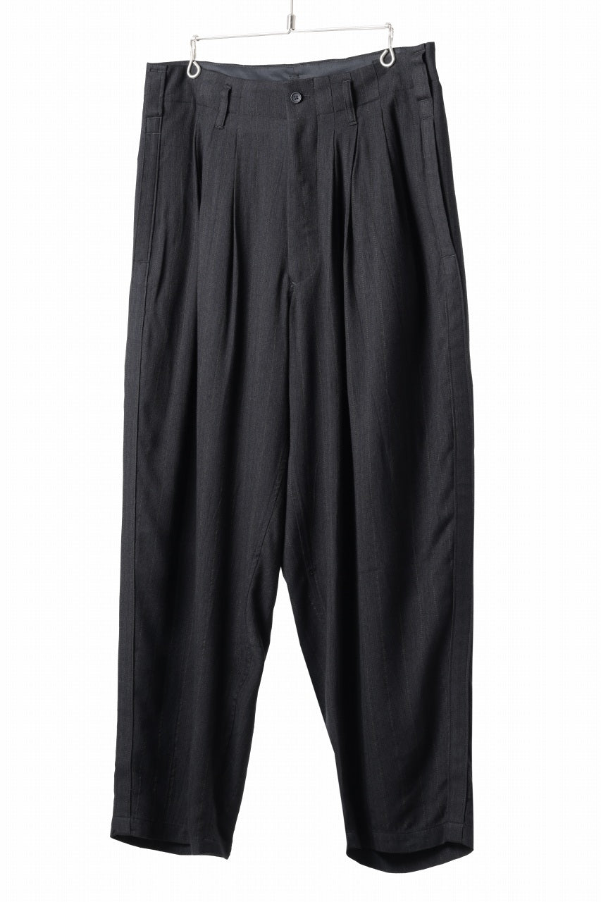 画像をギャラリービューアに読み込む, Y's for men SIDE TAPE SUIT PANTS / RAYON HEATHER STRIPE #A (BLACK)