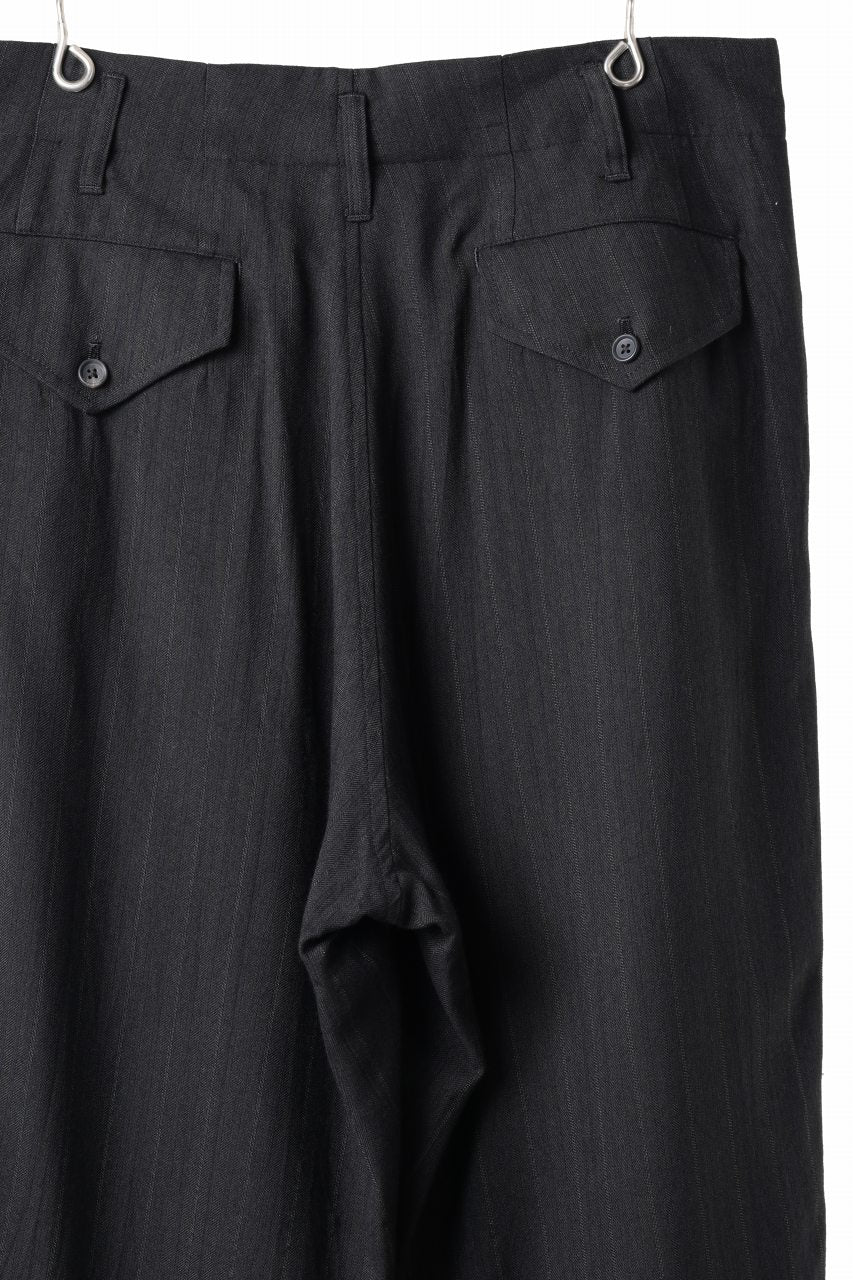 画像をギャラリービューアに読み込む, Y's for men SIDE TAPE SUIT PANTS / RAYON HEATHER STRIPE #A (BLACK)