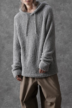 画像をギャラリービューアに読み込む, Ten c BOUCLE WOOL KNIT HOODIE (GRAY)