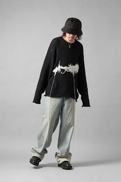 画像をギャラリービューアに読み込む, ISABEL BENENATO Intarsia Knit Crew Neck Sweater (BLACK)