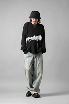 画像をギャラリービューアに読み込む, ISABEL BENENATO Intarsia Knit Crew Neck Sweater (BLACK)