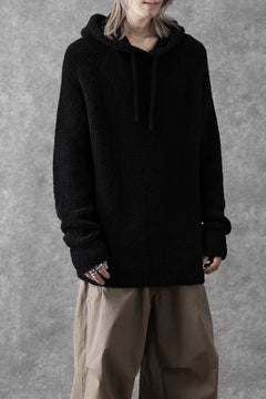 画像をギャラリービューアに読み込む, Ten c BOUCLE WOOL KNIT HOODIE (BLACK)