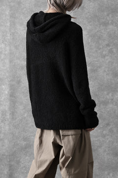 画像をギャラリービューアに読み込む, Ten c BOUCLE WOOL KNIT HOODIE (BLACK)