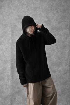 画像をギャラリービューアに読み込む, Ten c BOUCLE WOOL KNIT HOODIE (BLACK)