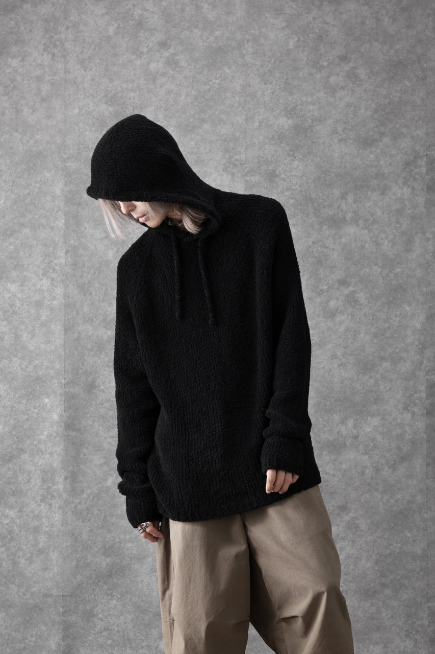 画像をギャラリービューアに読み込む, Ten c BOUCLE WOOL KNIT HOODIE (BLACK)