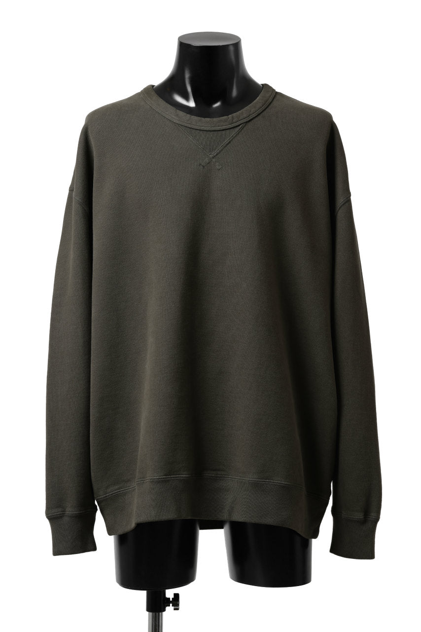 画像をギャラリービューアに読み込む, Ten c COTTON JERSEY SWEAT SHIRT / GARMENT DYED (DARK OLIVE)
