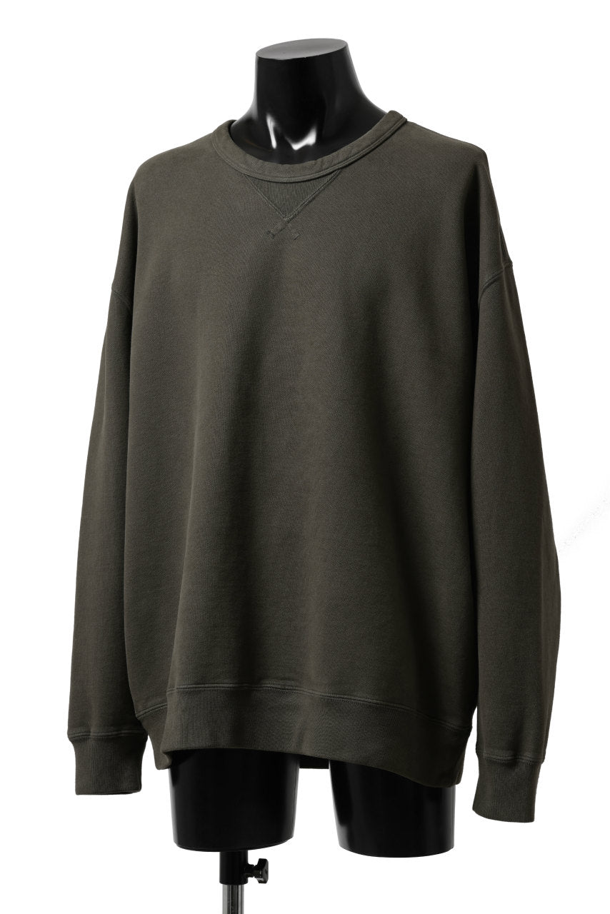 画像をギャラリービューアに読み込む, Ten c COTTON JERSEY SWEAT SHIRT / GARMENT DYED (DARK OLIVE)