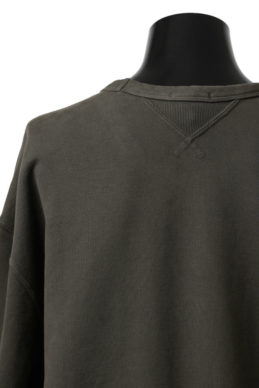 画像をギャラリービューアに読み込む, Ten c COTTON JERSEY SWEAT SHIRT / GARMENT DYED (DARK OLIVE)
