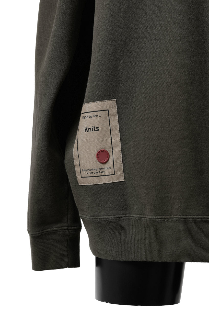 画像をギャラリービューアに読み込む, Ten c COTTON JERSEY SWEAT SHIRT / GARMENT DYED (DARK OLIVE)