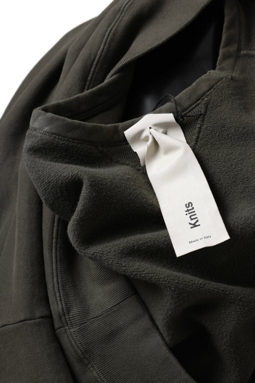 画像をギャラリービューアに読み込む, Ten c COTTON JERSEY SWEAT SHIRT / GARMENT DYED (DARK OLIVE)