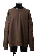 画像をギャラリービューアに読み込む, Ten c MULTI POCKET SNAP CREW SWEAT / GARMENT DYED (BROWN)