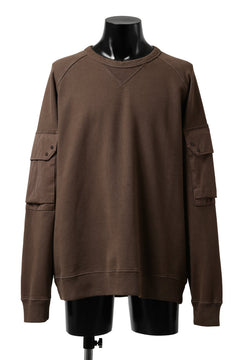 画像をギャラリービューアに読み込む, Ten c MULTI POCKET SNAP CREW SWEAT / GARMENT DYED (BROWN)