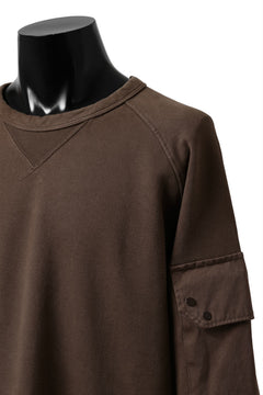 画像をギャラリービューアに読み込む, Ten c MULTI POCKET SNAP CREW SWEAT / GARMENT DYED (BROWN)