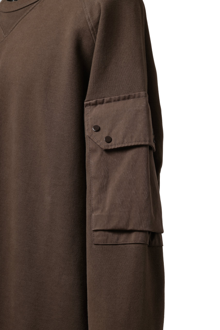 画像をギャラリービューアに読み込む, Ten c MULTI POCKET SNAP CREW SWEAT / GARMENT DYED (BROWN)