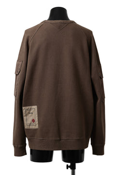 画像をギャラリービューアに読み込む, Ten c MULTI POCKET SNAP CREW SWEAT / GARMENT DYED (BROWN)