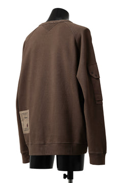 画像をギャラリービューアに読み込む, Ten c MULTI POCKET SNAP CREW SWEAT / GARMENT DYED (BROWN)
