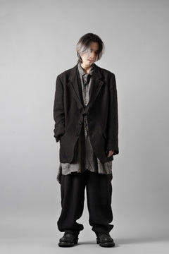 画像をギャラリービューアに読み込む, Y's for men 3 BUTTONS JACKET WITH DECORATIVE CLOTH / 40 LINEN (BLACK)