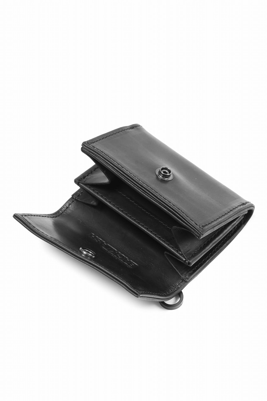 Load image into Gallery viewer, ISAMU KATAYAMA BACKLASH "Vitello Lucido" TINY WALLET / GUIDI CALF WHITE TANNING (BLACK)