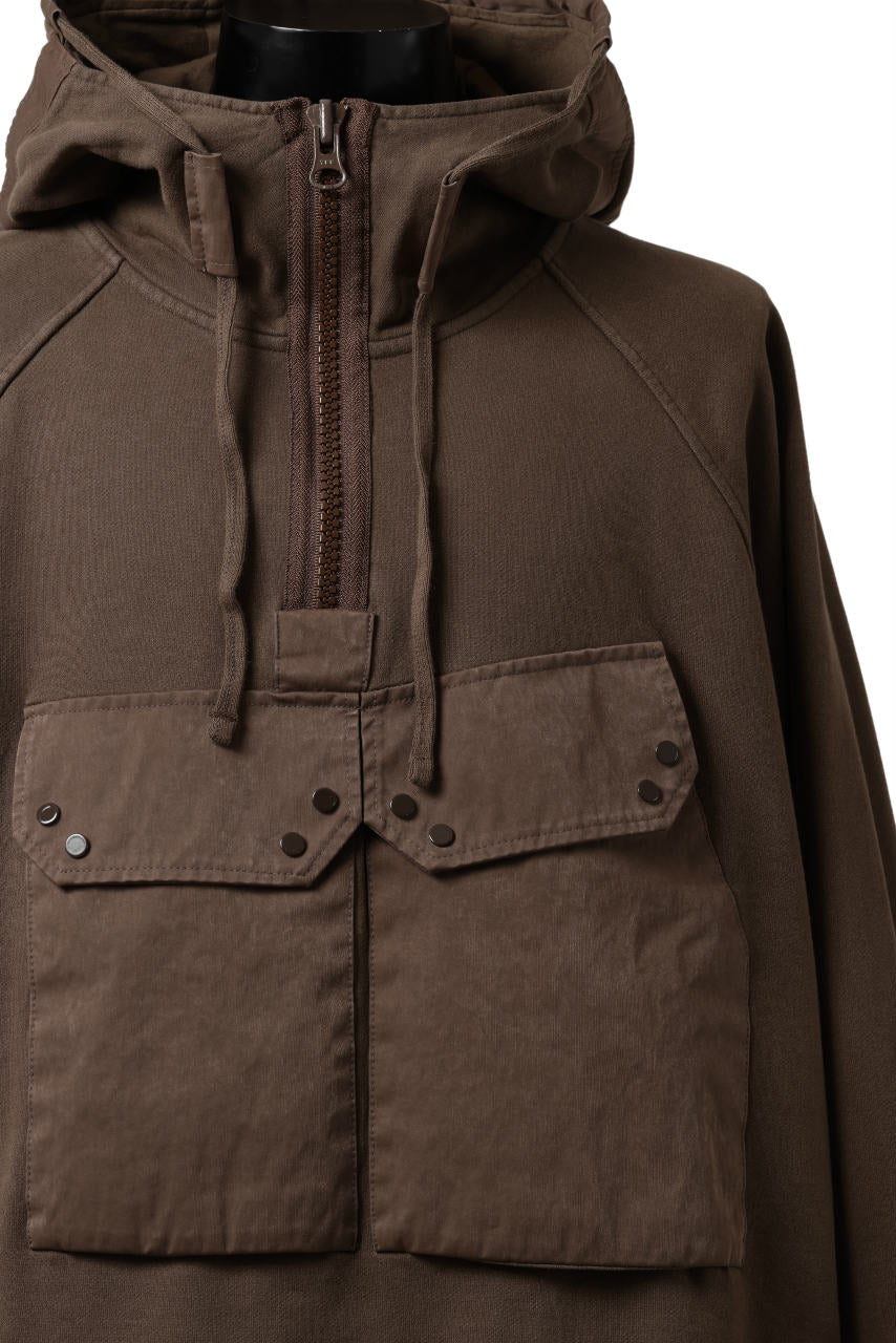 画像をギャラリービューアに読み込む, Ten c MULTI POCKET ZIP HOODIE / GARMENT DYED (BROWN)