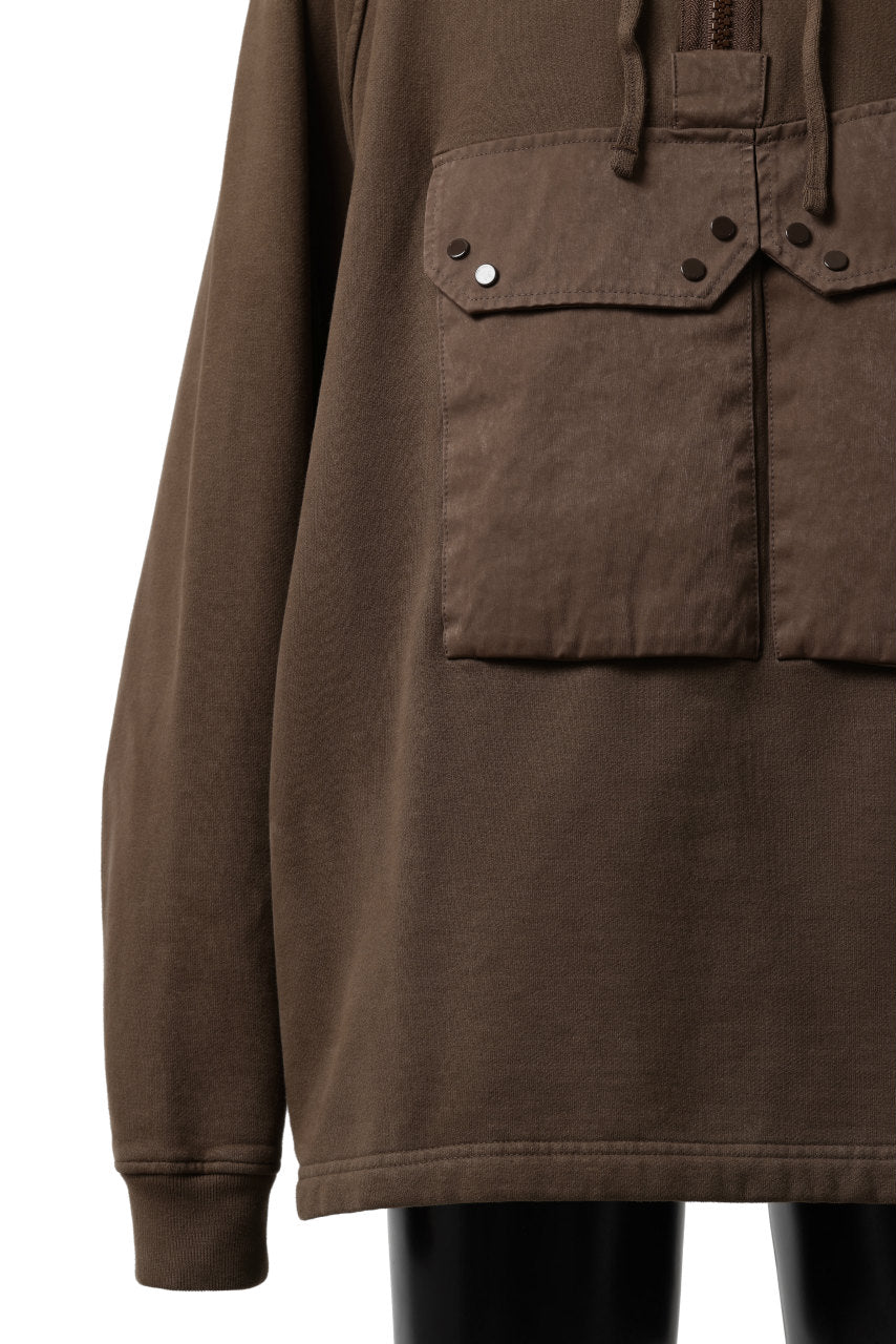 画像をギャラリービューアに読み込む, Ten c MULTI POCKET ZIP HOODIE / GARMENT DYED (BROWN)