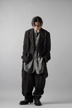 画像をギャラリービューアに読み込む, Y's for men 3 BUTTONS JACKET WITH DECORATIVE CLOTH / 40 LINEN (BLACK)