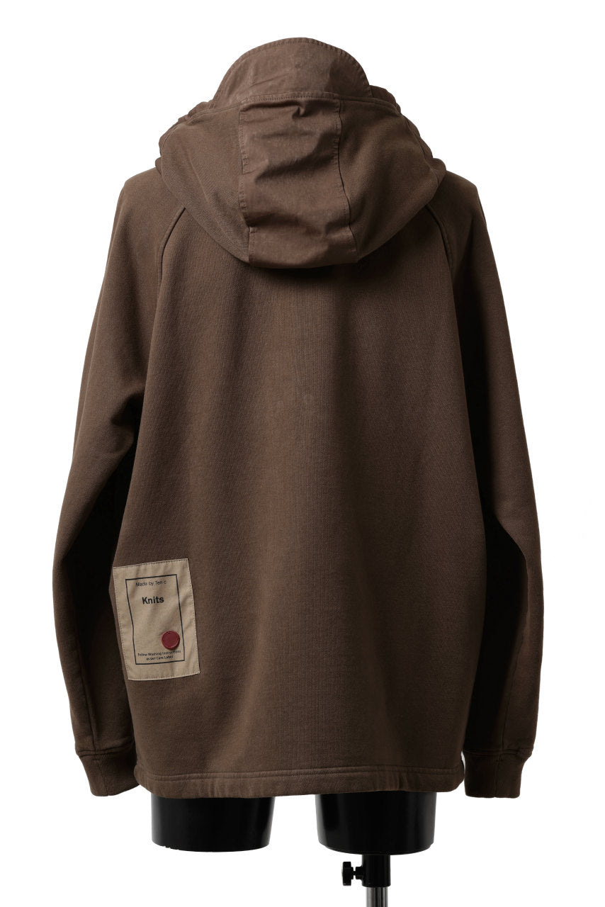 画像をギャラリービューアに読み込む, Ten c MULTI POCKET ZIP HOODIE / GARMENT DYED (BROWN)