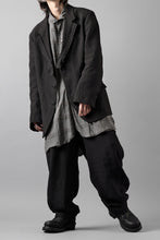 画像をギャラリービューアに読み込む, Y&#39;s for men 3 BUTTONS JACKET WITH DECORATIVE CLOTH / 40 LINEN (BLACK)