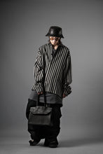画像をギャラリービューアに読み込む, A.F ARTEFACT LOOSEY OVER SHIRT / HERRINGBONE LINEN STRIPE (BLACK×L.GREY)