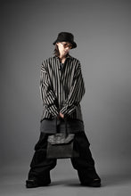 画像をギャラリービューアに読み込む, A.F ARTEFACT LOOSEY OVER SHIRT / HERRINGBONE LINEN STRIPE (BLACK×L.GREY)