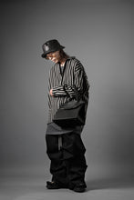 画像をギャラリービューアに読み込む, A.F ARTEFACT LOOSEY OVER SHIRT / HERRINGBONE LINEN STRIPE (BLACK×L.GREY)