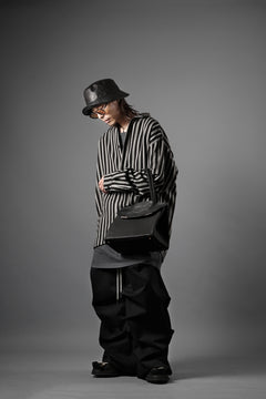 画像をギャラリービューアに読み込む, A.F ARTEFACT LOOSEY OVER SHIRT / HERRINGBONE LINEN STRIPE (BLACK×L.GREY)