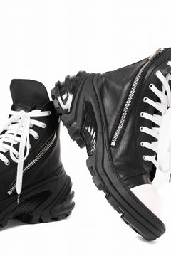 Load image into Gallery viewer, A.F ARTEFACT x Portaille LACE & BIAS ZIP ALEXANDER BOOTS / WAXED HORSE LEAHER (BLACK x WHITE)