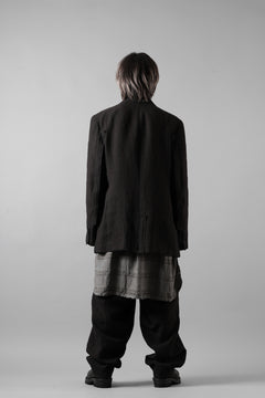 画像をギャラリービューアに読み込む, Y's for men 3 BUTTONS JACKET WITH DECORATIVE CLOTH / 40 LINEN (BLACK)