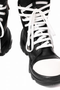 Load image into Gallery viewer, A.F ARTEFACT x Portaille LACE & BIAS ZIP ALEXANDER BOOTS / WAXED HORSE LEAHER (BLACK x WHITE)