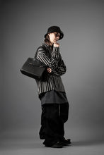画像をギャラリービューアに読み込む, A.F ARTEFACT LOOSEY OVER SHIRT / HERRINGBONE LINEN STRIPE (BLACK×L.GREY)