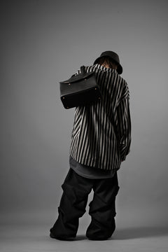 画像をギャラリービューアに読み込む, A.F ARTEFACT LOOSEY OVER SHIRT / HERRINGBONE LINEN STRIPE (BLACK×L.GREY)