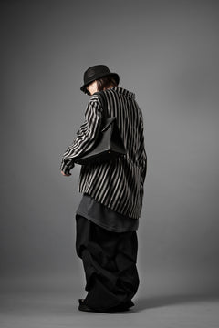 画像をギャラリービューアに読み込む, A.F ARTEFACT LOOSEY OVER SHIRT / HERRINGBONE LINEN STRIPE (BLACK×L.GREY)