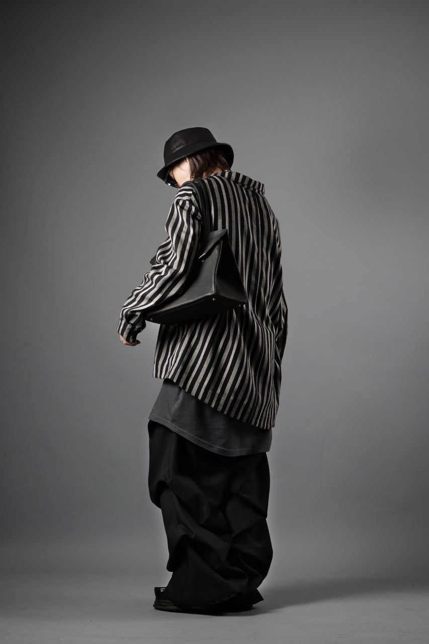 画像をギャラリービューアに読み込む, A.F ARTEFACT LOOSEY OVER SHIRT / HERRINGBONE LINEN STRIPE (BLACK×L.GREY)