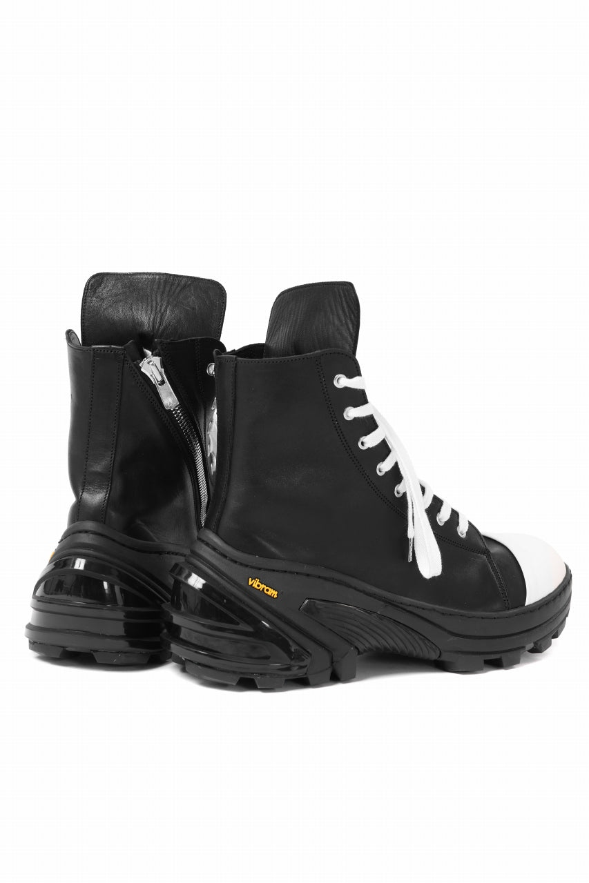 Load image into Gallery viewer, A.F ARTEFACT x Portaille LACE & BIAS ZIP ALEXANDER BOOTS / WAXED HORSE LEAHER (BLACK x WHITE)