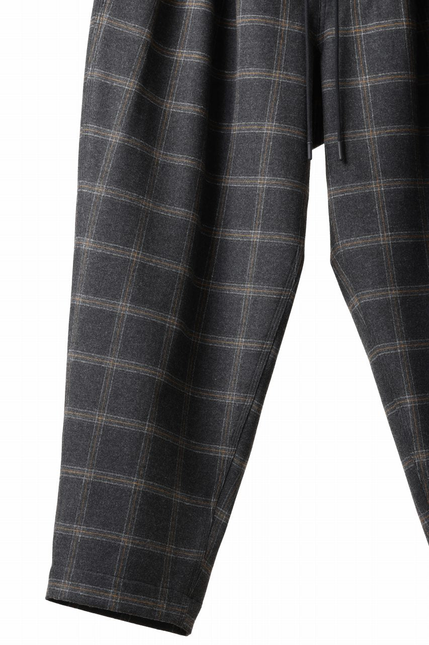 N/07 exclusive EASY WAIST TAPERED PANTS / T/R DOUBLE SIDE BRUSHED 2WAY STRETCH (CHECK)