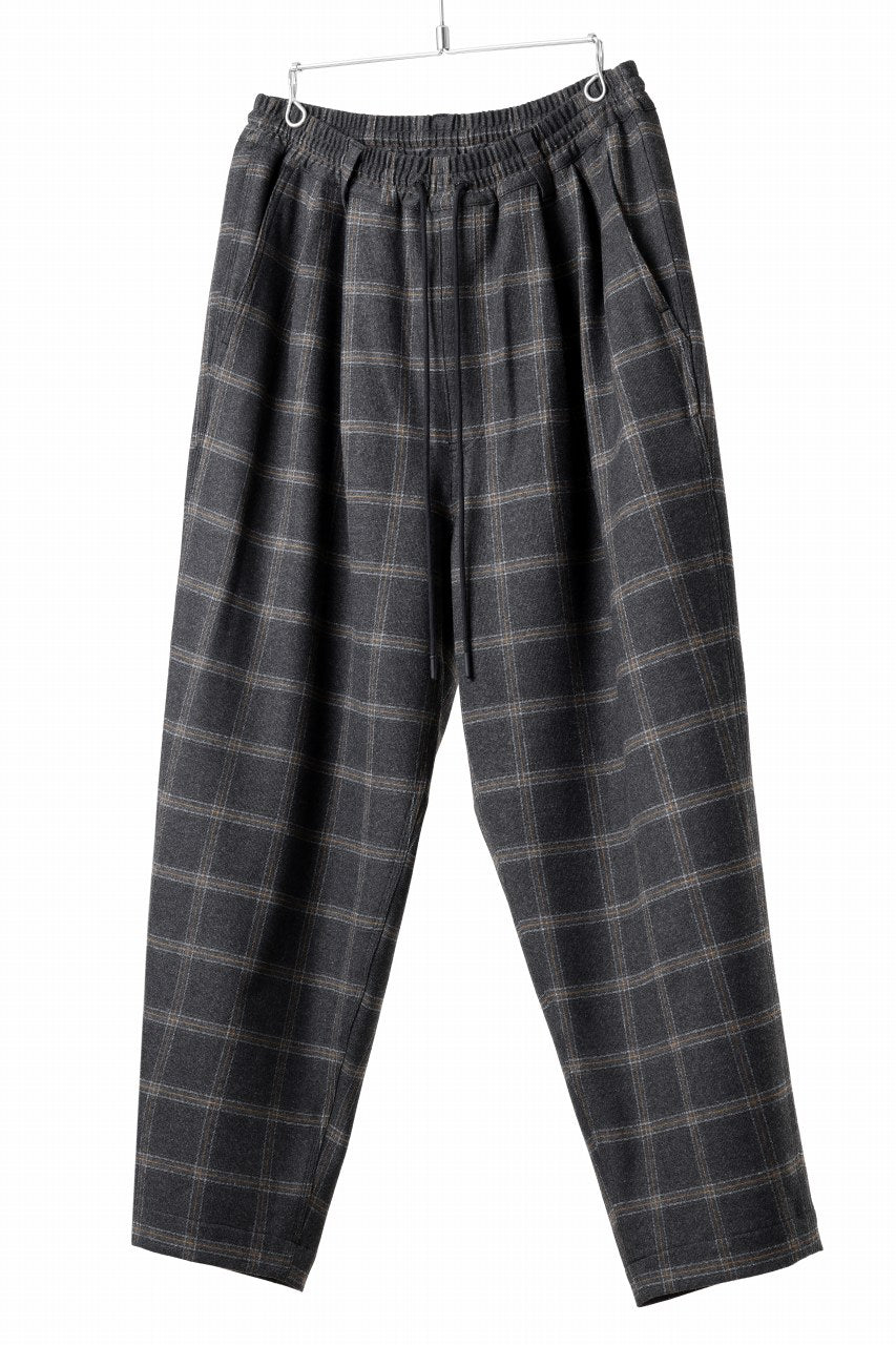 画像をギャラリービューアに読み込む, N/07 exclusive EASY WAIST TAPERED PANTS / T/R DOUBLE SIDE BRUSHED 2WAY STRETCH (CHECK)