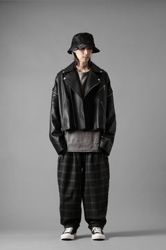 画像をギャラリービューアに読み込む, N/07 exclusive EASY WAIST TAPERED PANTS / T/R DOUBLE SIDE BRUSHED 2WAY STRETCH (CHECK)