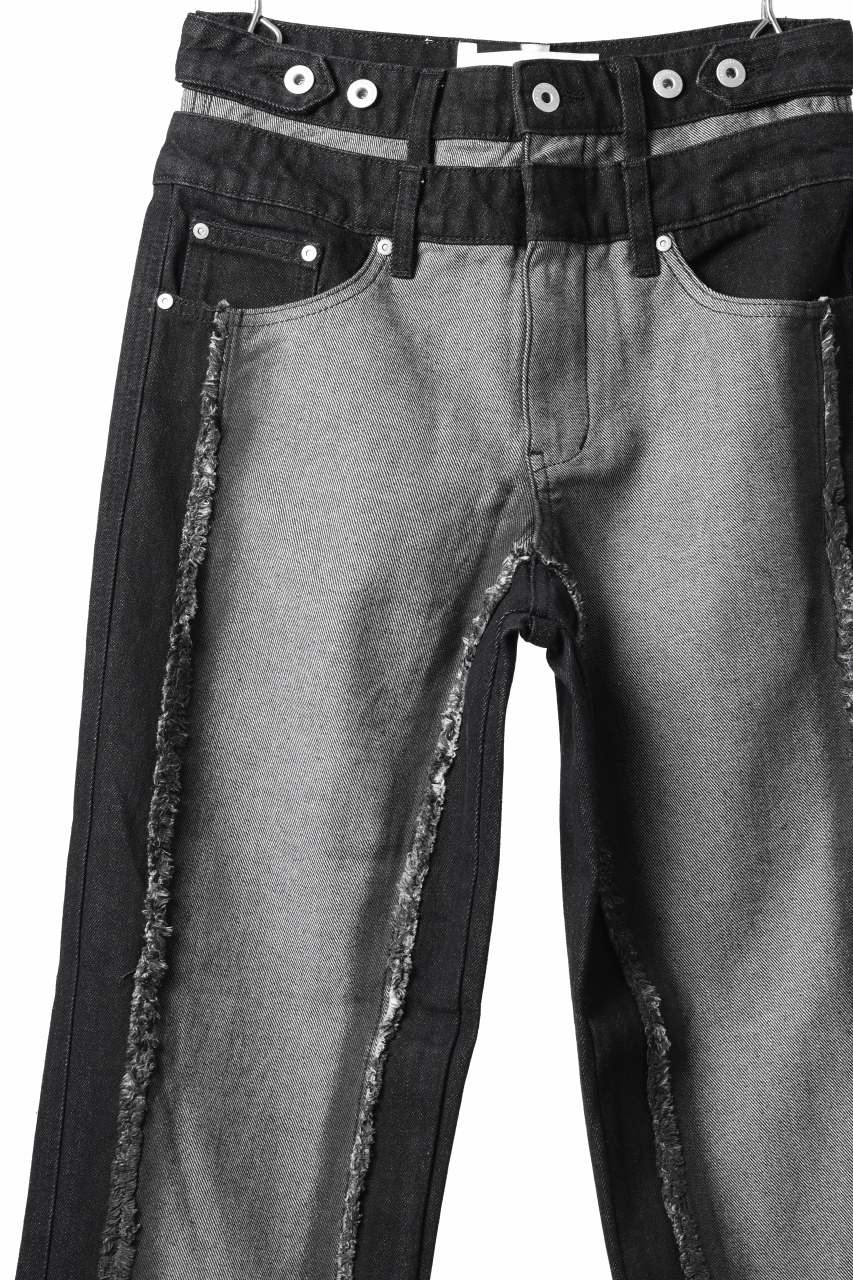 Load image into Gallery viewer, Feng Chen Wang RAW EDGE PATCHWORK TROUSERS (BLACK)