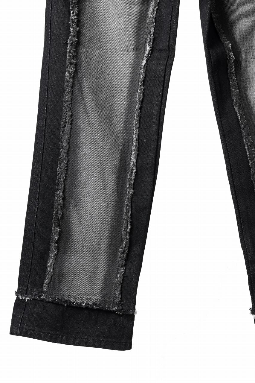 Feng Chen Wang RAW EDGE PATCHWORK TROUSERS (BLACK)