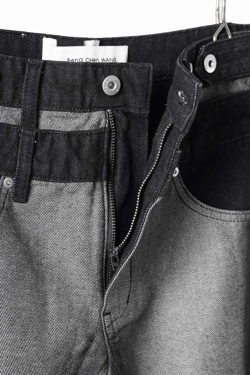 Load image into Gallery viewer, Feng Chen Wang RAW EDGE PATCHWORK TROUSERS (BLACK)